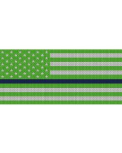 UTS JK WHITE/GREEN BLU LINE GRILLE INSRT