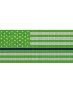UTS JK WHITE/GREEN BLU LINE GRILLE INSRT