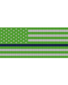 UTS JK WHITE/GREEN BLU LINE GRILLE INSRT