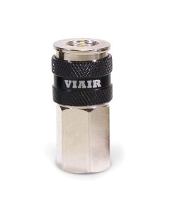 1/4" NPT - (F) Automatic Coupler - Steel / Nickel Plated w/ black sleeve & Etched Viair Logo-10pc