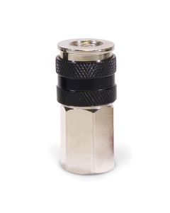 1/4" NPT - (F) Automatic Coupler - Steel / Nickel Plated w/ black sleeve & No Logo-4pc