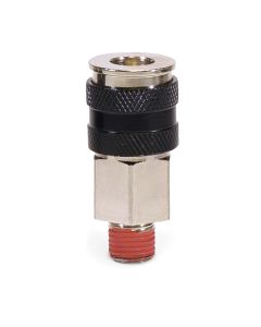 1/4" NPT - (M) Automatic Coupler - Steel / Nickel Plated w/ black sleeve & No Logo-10pc