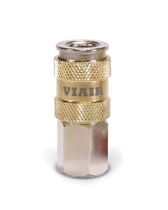 Automatic High flow 3/8"NPT - (F) Coupler - Steel / Nickel Plated w/Gold sleeve & w/ Logo-10pc