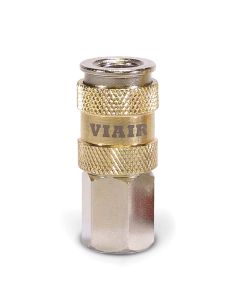 Automatic High flow 1/4"NPT - (F) Coupler - Steel / Nickel Plated w/Gold sleeve & w/ Logo-10pc