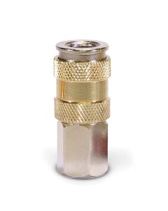 Automatic High flow 1/4"NPT - (F) Coupler - Steel / Nickel Plated w/Gold sleeve & No Logo-2pc