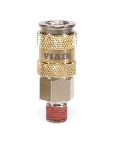 Automatic High flow 3/8"NPT - (M) Coupler - Steel / Nickel Plated w/Gold sleeve & w/ Logo-2pc