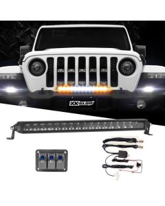 XKGLOW XK064020-DFS-KIT 20" Fog & Strobe with High Beam LED Razor SAE Light Bar Kit 