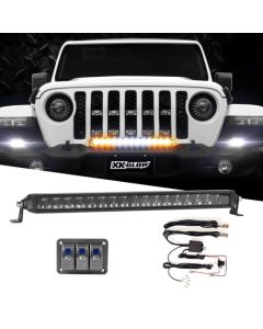 XKGLOW XK064020-DFS-KIT 20" Fog & Strobe with High Beam LED Razor SAE Light Bar Kit 