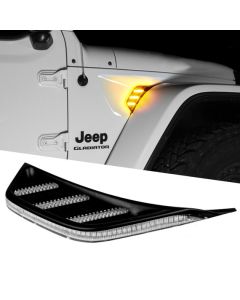 XKGLOW  Amber Fender Vent Turn Signal & Running Light for 18-25 Jeep Wrangler JL & Gladiator JT