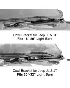 XKGLOW  Cowl Light Bar Bracket for 18-25 Jeep Wrangler JL & Gladiator JT
