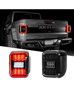 XKGLOW XK041028 LED Smoked Lens Tail Light Kit for 20-25 Jeep Gladiator JT 