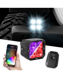 XKGLOW  2pc C3 SAE Cube Light Kit with XKchrome Smartphone App  