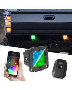 XKGLOW  2pc Flush Mount C3 SAE Cube Light Kit with XKchrome Smartphone App 