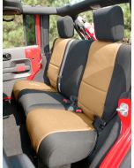 Rugged Ridge 13264.04 Custom Fit Neoprene Rear Seat Covers in Black & Tan for 11-18 Jeep Wrangler Unlimited JK 4 Door