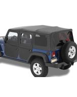 Bestop  Supertop NX Soft Top with 2 Piece Soft Doors and Tinted Windows In Black Diamond for 07-18 Jeep Wrangler Unlimited JK 4 Door
