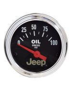 Auto Meter 880240 Jeep Logo 2 1/16" Diameter Electrical Oil Pressure Gauge (Measures from 0 - 100 PSI) 