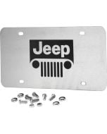 Automotive Gold PLJEEGES Laser Etched Stainless Steel Jeep Grille Logo License Plate 