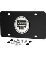 AUG 3D LOGO BLK PC JEEP GRILLE PLATE