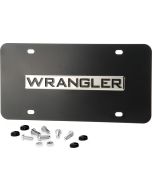 Automotive Gold WRANCB 3-D Black Powder Coated Wrangler Logo License Plate 