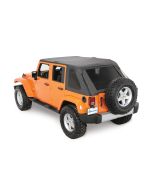 Rampage Products 109835 Sailcloth Trail Top Soft Top with Tinted Windows in Black Diamond for 07-18 Jeep Wrangler Unlimited JK 4 Door