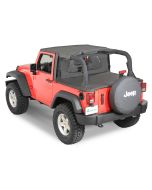 QuadraTop  Bimini, Clearview Windstopper & Tonno Cover Combo in Black Diamond for 07-18 Jeep Wrangler JK 2 Door