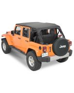 QuadraTop  Bimini Top Plus, Clearview Windstopper & Tonno Cover Combo in Black Diamond for 07-18 Jeep Wrangler Unlimited JK 4 Door