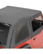Rampage Products 1097351623 Frameless Trail Top Replacement Sailcloth Passenger Side Tinted Window in Black Diamond for 97-06 Jeep Wrangler TJ with Rampage Frameless Trail Top ONLY