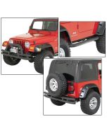 Quadratec  QR3 Front Tube Winch Mount Bumper with Rear Bumper with Hitch & Side Steps for 87-06 Jeep Wrangler YJ & TJ