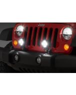 Quadratec  4" Round LED Lights with Wiring Harness & Grille Mount Brackets for 07-18 Jeep Wrangler JK