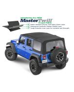MasterTop Replacement Soft Top with Tinted Windows in MasterTwill® Fabric for 07-18 Jeep Wrangler JK 4 Door