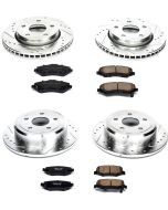 Power Stop K2798 Front & Rear Z23 Evolution Sport Performance 1-Click Brake Kit for 07-18 Jeep Wrangler JK
