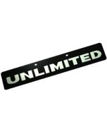 UNLIMITED LOGO ON BLACK LICENSE PLATE