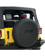 Mopar  Black Denim Jeep Logo Tire Cover  with Black Jeep Logo