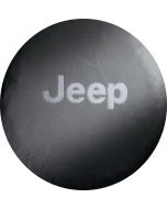Mopar  Jeep Logo Tire Covers in Black Denim with White Jeep Logo