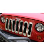 Rugged Ridge 11306.20 Grille Inserts in Chrome for 07-18 Jeep Wrangler JK