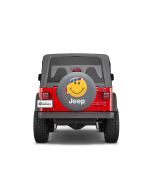 Mopar  Jeep Logo Tire Covers in Black Denim with Smiley Face
