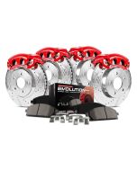 Power Stop KC2220 Front & Rear Z23 Evolution Sport Performance 1-Click Brake Kit with Calipers for 05-10 Jeep Grand Cherokee WK & Commander XK