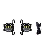 Quake LED QTE961 Halo 4" LED Fog Lights with DRL for 18-20 Jeep Wrangler JL & Gladiator JT