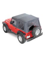 QuadraTop 11000.4635 Premium Sailcloth Replacement Soft Top & Upper Doors in Black Diamond  for 97-06 Jeep Wrangler TJ