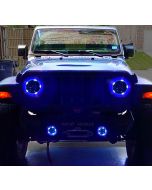 Quake LED QTE915 RGB Halo 9" LED Headlights and Fog Lights  for 18-22 Jeep Wrangler JL & Gladiator JT