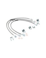 Rough Country 89715 Front & Rear Stainless Steel Brake Lines for 84-06 Jeep Wrangler YJ, TJ, & Cherokee XJ