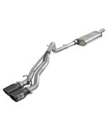 aFe Power  Rebel Series 2.5" Dual Exit Center Cat-Back Exhaust in Stainless Steel  for 07-18 Jeep Wrangler Unlimited JK 4 Door