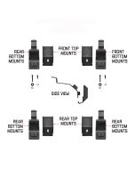 Go Rhino 5910010T SRM Gutter Mount Bracket Kit - 4 PCS 