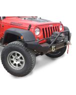 Poison Spyder  17-64-020-DBT Full Width Front Brawler Bumper with Tube Gussetts & Brawler Bar - Bare Steel for 07-18 Jeep Wrangler JK