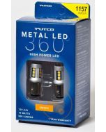 Putco 341157A-360 Metal 360 LED 1157 Amber Front Turn Signal Lamp Bulbs for 97-06 Jeep Wrangler TJ