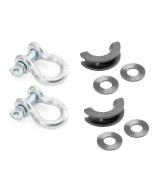 Quadratec 3/4" D-Ring Shackle Pair with Black D-ring Isolator Kit