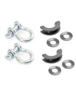 Quadratec  3/4" D-Ring Shackle Pair with Black D-ring Isolator Kit