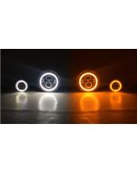 Quake LED QTE968 Headlights & Fog Lights with White DRL Halo & Amber Turn Signals for 07-18 Jeep Wrangler JK