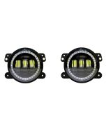 Quake LED QTE905 Tempest Halo RGB 4" LED Fog Lights for 07-18 Jeep Wrangler JK