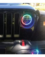 Quake LED QTE914 RGB Halo 9" LED Headlight Kit for 18-20 Jeep Wrangler JL & Gladiator JT
